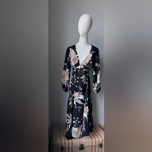 Hutch Black Floral Wrap Maxi Dress